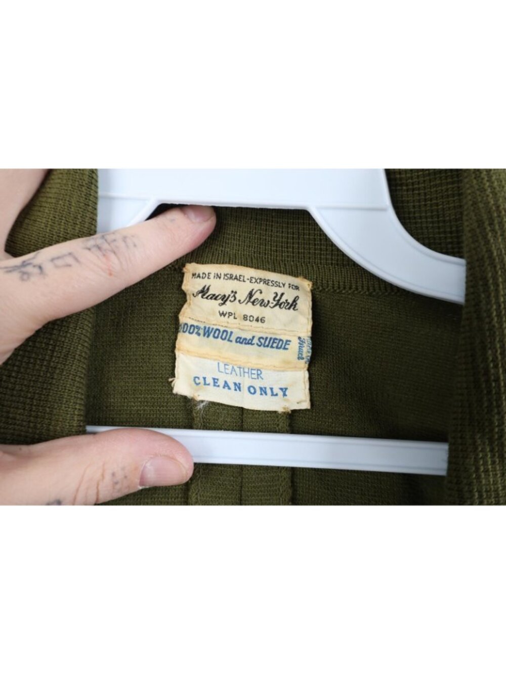 Vintage 50s Macys New York Womens S Belted Wool Suede Cardigan Sweater Jacket - Picture 9 of 16